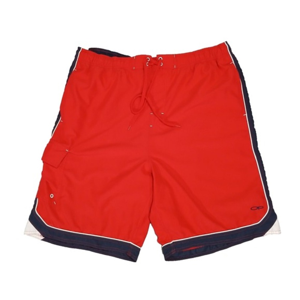 OP Ocean Pacific Boarding‎ Co Mens Red Blue Board Shorts Trunks Swim XL
